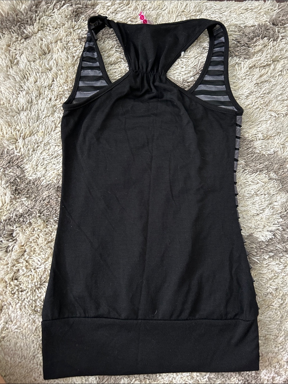 579 Black and Gray Ruffle Racerback Tank - Picture 3 of 3